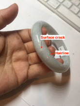 Load image into Gallery viewer, 56.9mm Certified Type A 100% Natural light green white Jadeite bangle X156