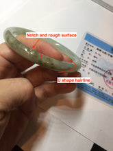 Load image into Gallery viewer, 58.6mm Certified Type A 100% Natural light green/brown round cut Jadeite Jade bangle AR108-4511