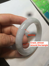 Load image into Gallery viewer, 57mm certified 100% natural type A light green/white jadeite jade bangle AX83-5063