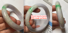 Load image into Gallery viewer, 58.5mm Certified type A 100% Natural sunny green/white/purple(春带彩) Jadeite bangle BS68-2531