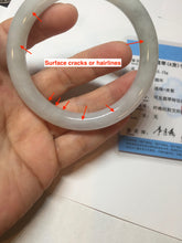 Load image into Gallery viewer, 56.5mm Certified Type A 100% Natural light green/purple/white round cut Jadeite bangle PD104-4907