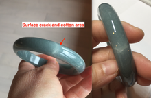 Load image into Gallery viewer, 60.9mm Certified Type A 100% Natural deep sea dark green/blue/gray/black Guatemala Jadeite bangle PB115-6428