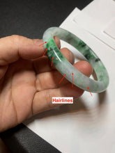 Load image into Gallery viewer, 52.5mm certified 100% natural Type A sunny green purple slim jadeite jade bangle BN9-7083