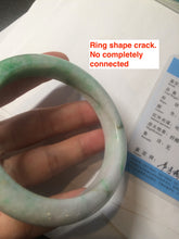 Load image into Gallery viewer, 60.5mm Certified Type A 100% Natural sunny green/white/brown Jadeite Jade bangle A109-5414