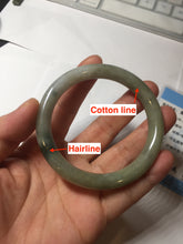 Load image into Gallery viewer, 54mm Certified Type A 100% Natural dark green gray round cut Jadeite bangle AU45-0896
