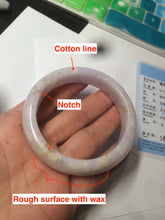 Load image into Gallery viewer, 53.8mm certificated Type A 100% Natural light purple/white/yellow Jadeite Jade bangle K112-4023