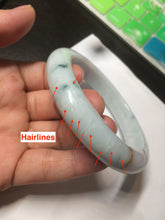 Load image into Gallery viewer, 60.5mm Certified Type A 100% Natural light green/white/brown Jadeite Jade bangle AH81-0428