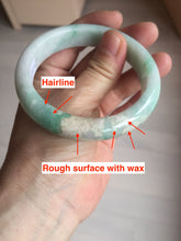 Load image into Gallery viewer, 57mm certified 100% natural type A sunny green/white jadeite jade bangle BN100-7706