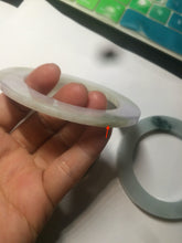 Load image into Gallery viewer, 58mm certified Type A 100% Natural green/purple/yellow flat style Jadeite jade bangle C89-2