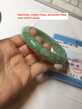 Load image into Gallery viewer, 60mm Certified Type A 100% Natural sunny green gray Jadeite Jade bangle BG234-9885
