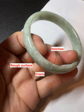 Load image into Gallery viewer, 52mm certified Type A 100% Natural light green oval Jadeite Jade bangle BM94-4461