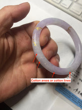 Load image into Gallery viewer, 52.7mm 100% Natural type A purple white carved and golden-painted Jadeite Jade bangle BP165-0271