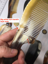 Load image into Gallery viewer, 15.5cm 100% Natural black yellow Buffalo Horn Comb with flaws group AW9