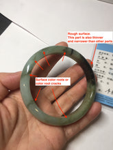 Load image into Gallery viewer, 61mm Certified 100% natural Type A dark green/sunny green/black/red/brown jadeite bangle PD82-9786