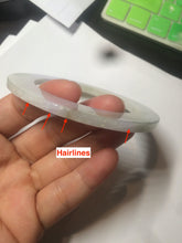 Load image into Gallery viewer, 58mm certified Type A 100% Natural green/purple/yellow flat style Jadeite jade bangle C89-2