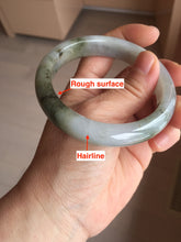 Load image into Gallery viewer, 57.7mm certified Type A 100% Natural dark green brown white with floating seaweed Jadeite Jade bangle BS24-7692