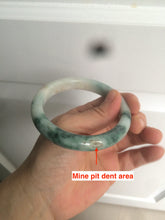 Load image into Gallery viewer, 59mm Certified type A 100% Natural green/white/brown with green floating flowers slim Jadeite bangle AZ34-4364