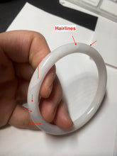 Load image into Gallery viewer, 54mm Certified type A 100% Natural light purple white slim round cut Jadeite bangle BN23-9127