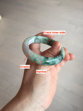 Load image into Gallery viewer, 51.5mm certified 100% natural Type A sunny green/purple/yellow(FU LU SHOU)  jadeite jade bangle BK45-5080