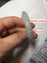 Load image into Gallery viewer, 53.5mm 100% natural certified icy watery light green/white/light purple jadeite jade bangle AU40-8149