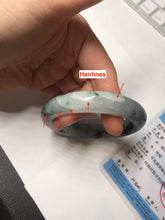 Load image into Gallery viewer, 54mm Certified Type A 100% Natural icy watery dark green/white//black Jadeite Jade bangle BM7-8579