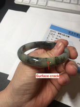 Load image into Gallery viewer, 49mm certified Type A 100% Natural icy watery yellow black(WuJi) oval Jadeite Jade bangle BM113-2674