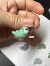 Load image into Gallery viewer, 100% Natural type A clear/ sunny green/ purple jadeite jade 3D fish Pendant BL71