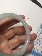 Load image into Gallery viewer, 56mm certified 100% natural type A icy watery white/light green round cut jadeite jade bangle BH83-9114