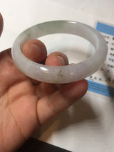 Load image into Gallery viewer, 54.2mm certified 100% natural Type A icy watery light watermelon rind oliy light green/purple/brown( 淡瓜油青) jadeite jade bangle BQ3-8153