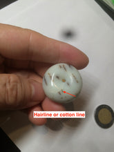 Load image into Gallery viewer, 100% Natural white beige with black/brown flying dandelions Osmanthus fragrant cheese cake nephrite Jade pendant/worry stone HT68