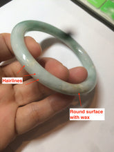 Load image into Gallery viewer, 58mm certified 100% natural type A green round cut jadeite jade bangle AY8-6177