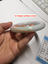 Load image into Gallery viewer, 60.5mm certified 100% natural light green/white/purple chubby round cut jadeite jade bangle BS39-8572