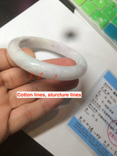 Load image into Gallery viewer, 53.2mm certified 100% natural Type A light green/purple jadeite jade bangle AT91-5348