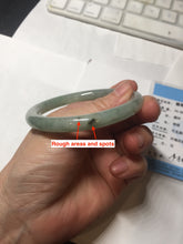 Load image into Gallery viewer, 55.8mm Certified type A 100% Natural  light green gray round cut Jadeite bangle PD40-9581