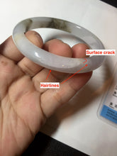 Load image into Gallery viewer, 57.3mm Certified Type A 100% Natural icy watery white purple black brown Jadeite Jade bangle BL74-7052
