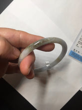 Load image into Gallery viewer, 53.5mm Certified type A 100% Natural light green purple brown black slim round cut Jadeite bangle PB184-9125