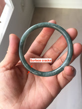 Load image into Gallery viewer, 55mm Certified Type A 100% Natural light green/blue slim round cut Guatemala Jadeite bangle BS62-4636