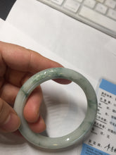 Load image into Gallery viewer, 51.5mm Certified Type A 100% Natural light green with floating green flowers round cut Jadeite jade bangle PB173-4721
