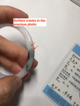 Load image into Gallery viewer, 49.5mm Certified Type A 100% Natural icy watery light green purple Jadeite Jade bangle PA73-6337