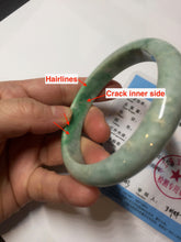 Load image into Gallery viewer, 57mm Certified Type A 100% Natural sunny green yellow Jadeite Jade bangle BS27-4418