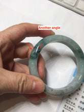 Load image into Gallery viewer, 57mm Certified Type A 100% Natural sunny green/gray/black chubby Jadeite bangle PB243-9556