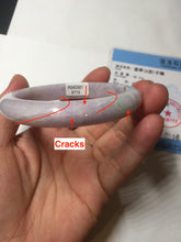 Load image into Gallery viewer, 57.5mm certified 100% natural type A light green/purple/yellow(FU LU SHOU)  jadeite jade bangle BN82-8715