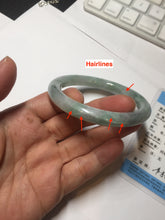 Load image into Gallery viewer, 55.5mm certified 100% natural Type A light green round cut jadeite jade bangle BS104-2525