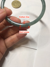 Load image into Gallery viewer, 61.5mm Certified Type A 100% Natural light green/blue/gray Guatemala slim round cut Jadeite bangle BP218-3809