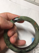 Load image into Gallery viewer, 58.5mm Certified 100% natural Type A dark green/black/brown jadeite bangle PD34-9771
