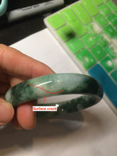 Load image into Gallery viewer, 60.1mm Certified Type A 100% Natural green/dark green Jadeite Jade bangle AS68-1658