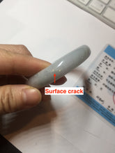 Load image into Gallery viewer, 53.5mm Certified Type A 100% Natural light green white oval Jadeite bangle AU2-3837