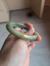 Load image into Gallery viewer, 49.5mm Certified Type A 100% Natural yellow/gray/green Jadeite Jade bangle AF80-5002
