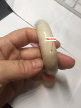 Load image into Gallery viewer, 55mm Certified 100% natural beige/green chubby jadeite jade bangle G70-0469