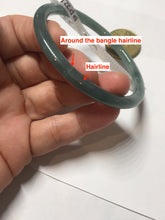 Load image into Gallery viewer, 59.5mm Certified Type A 100% Natural light green/blue/gray Guatemala slim round cut Jadeite bangle BP221-8433